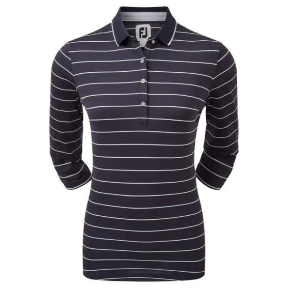FootJoy 3/4 Sleeve Pinstripe Pique FootJoy 3/4 Sleeve Pinstripe Pique
